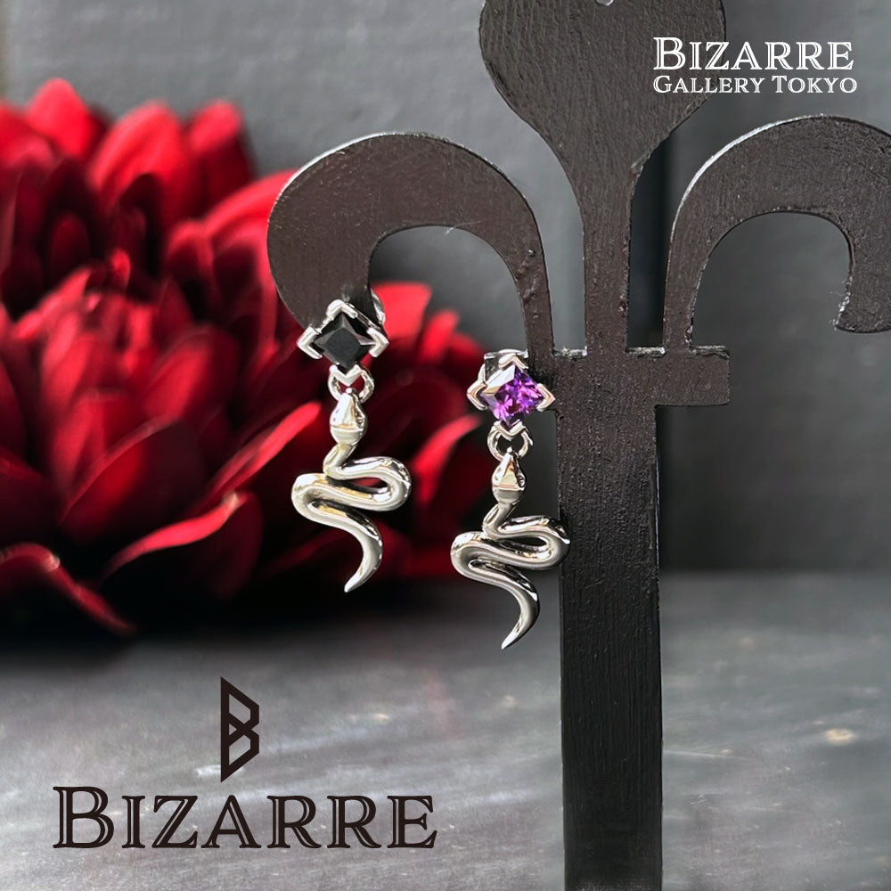 Bizarre/ビザール サーペントバイパー ロンバスストーンシルバーピアス