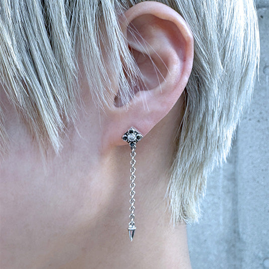 <NEW> Bizarre/ビザール スパイクドロップロングシルバーピアス （1個売り）SPJ100