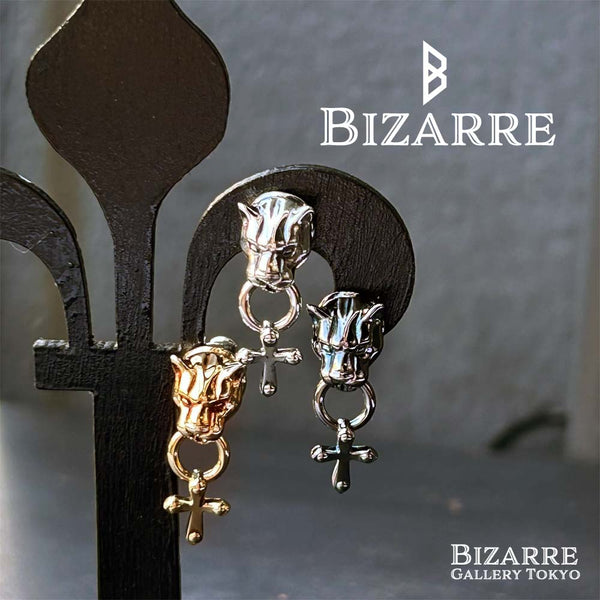 Bizarre/ビザール  フレグランスドパンサー＆クロス シルバーピアス (1個売り) SPP053