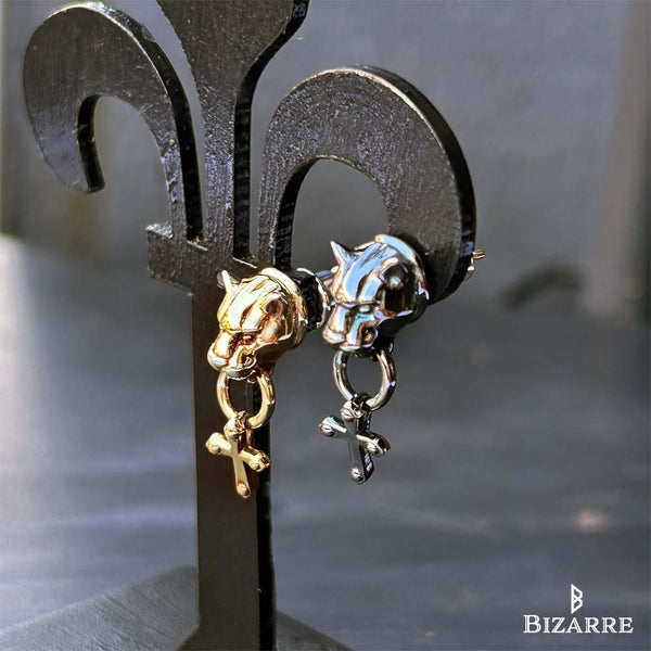 Bizarre/ビザール  フレグランスドパンサー＆クロス シルバーピアス (1個売り) SPP053